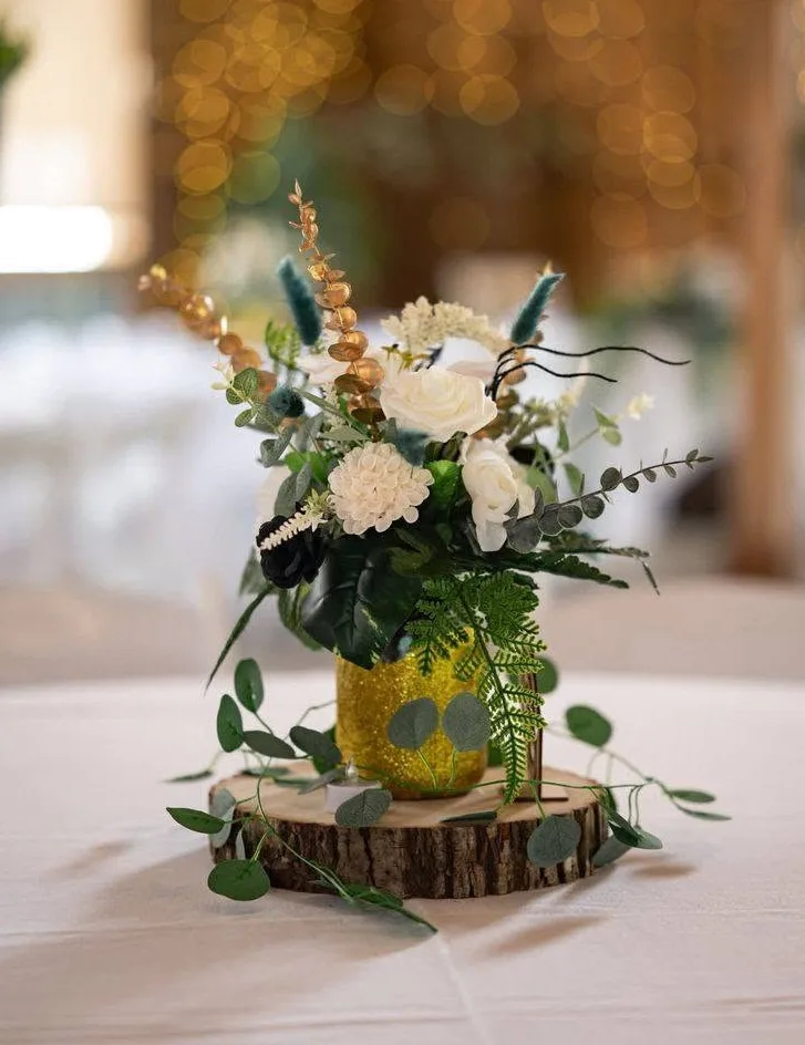 Teal Centerpiece In Mason Jar Silk Arrangement Teal Centerpiece In Mason Jar Silk Arrangement