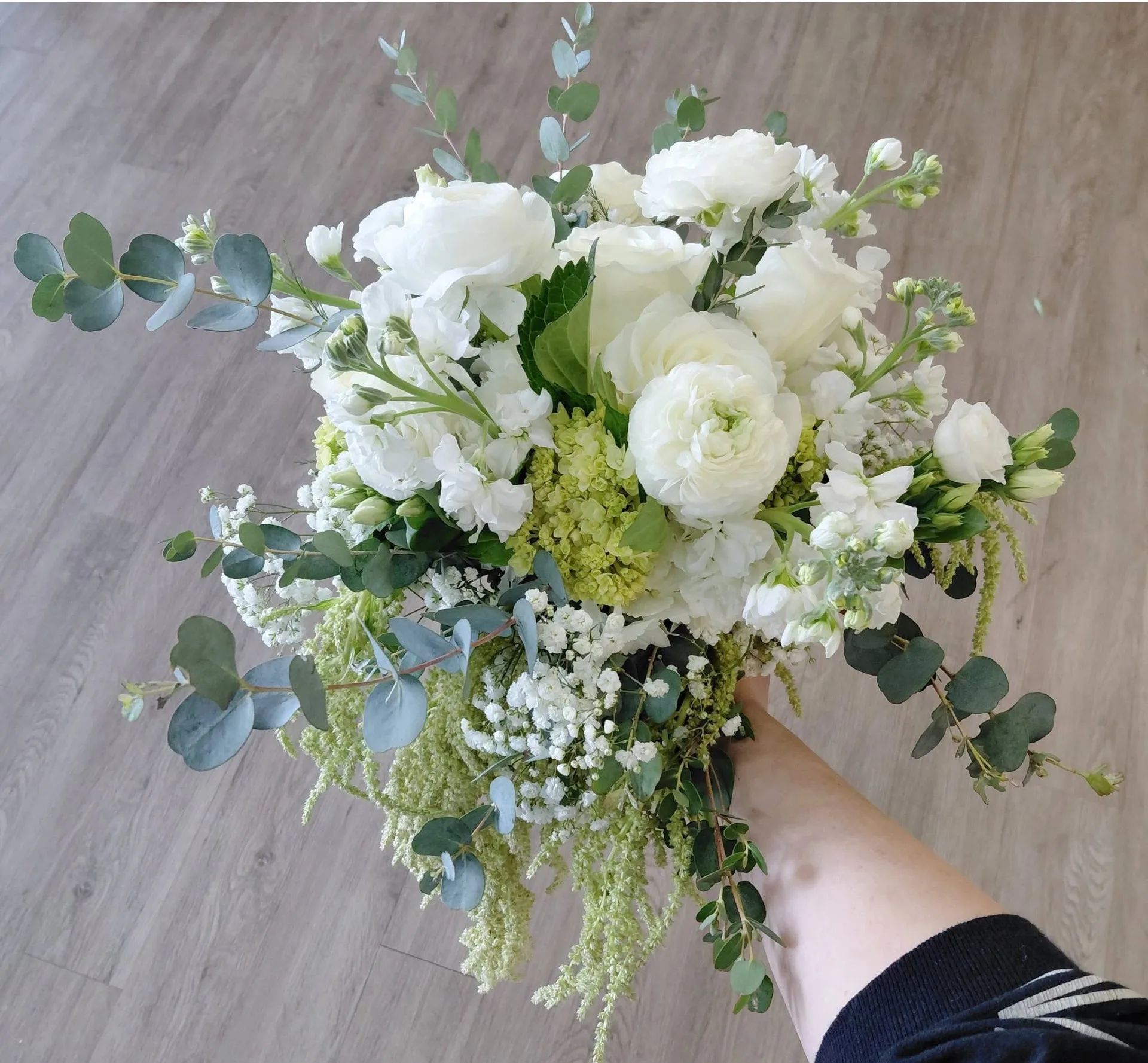 Classic White & Greenery Cascade Bouquet Bridal Bouquet