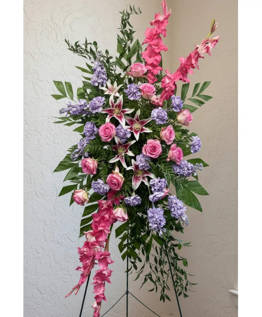 The Majestic Lily Spray Sympathy Standing Spray The Majestic Lily Spray Sympathy Standing Spray