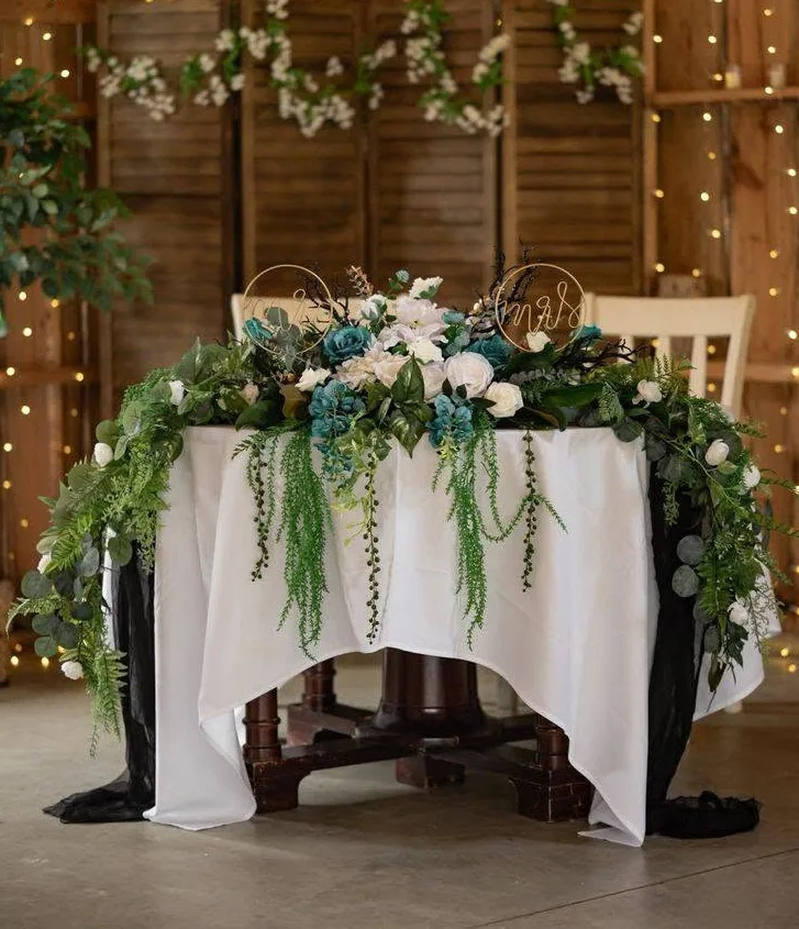 Teal Head Table Arrangement Silk Arrangement Teal Head Table Arrangement Silk Arrangement