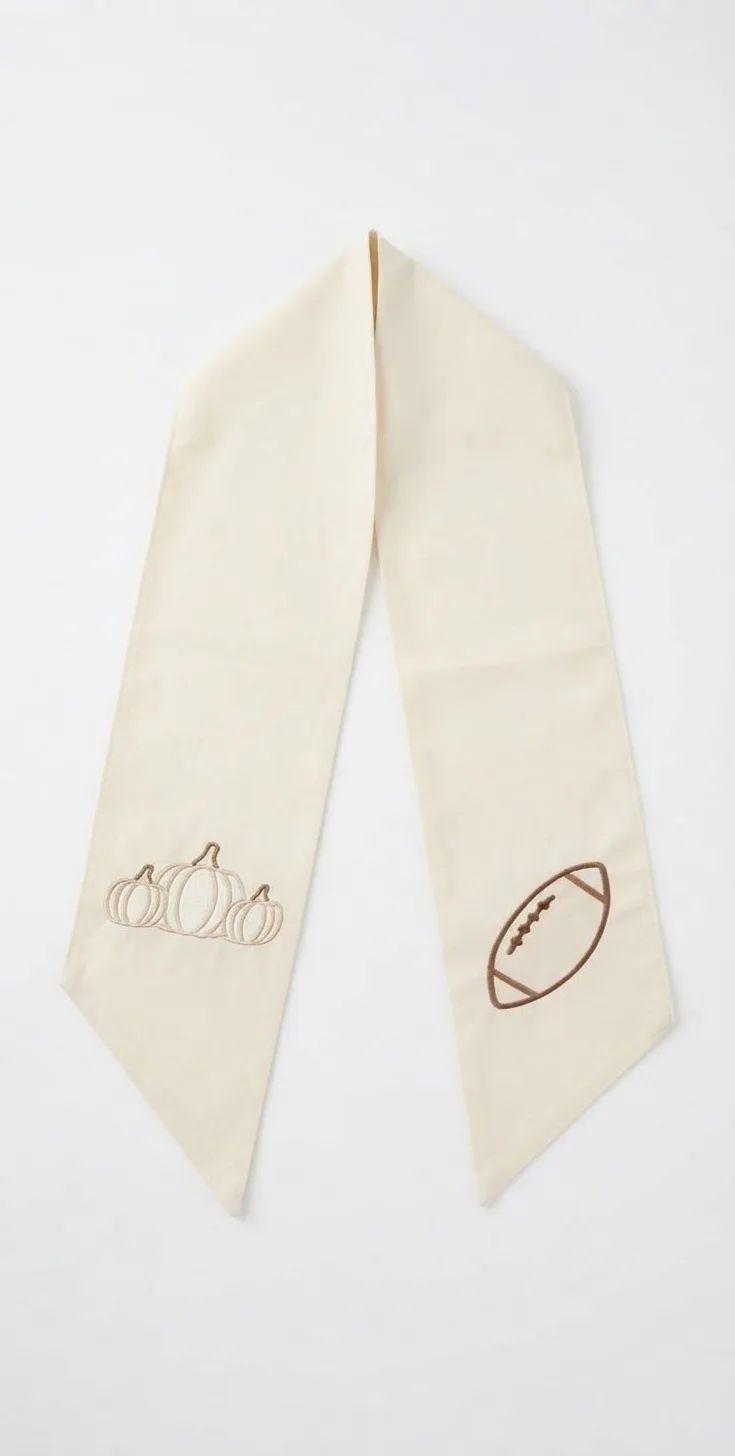 Fall Pumpkins & Football Cream Wreath Sash