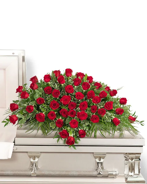 50 Red Roses Casket Spray Sympathy 50 Red Roses Casket Spray Sympathy