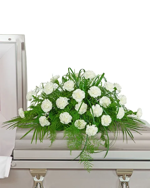 White Divinity Casket Spray Sympathy White Divinity Casket Spray Sympathy