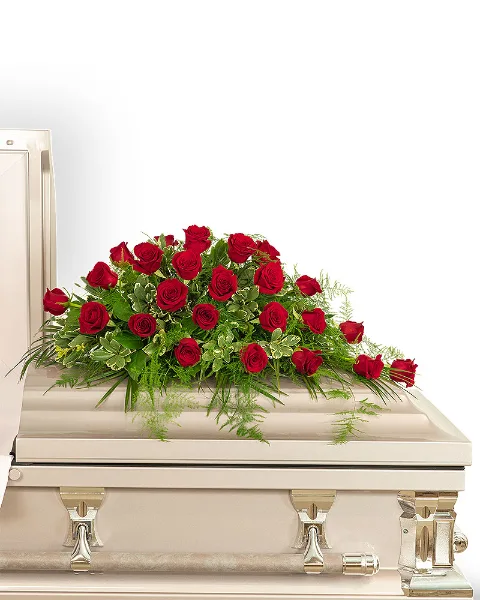 24 Red Roses Casket Spray Sympathy 24 Red Roses Casket Spray Sympathy