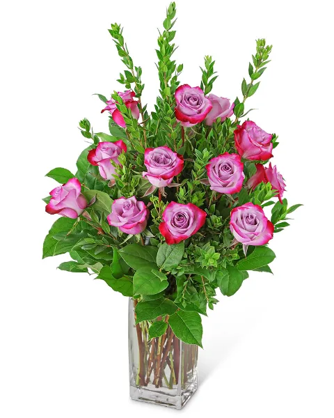 Vibrant Lavender Roses (12) Flower Arrangement Vibrant Lavender Roses (12) Flower Arrangement