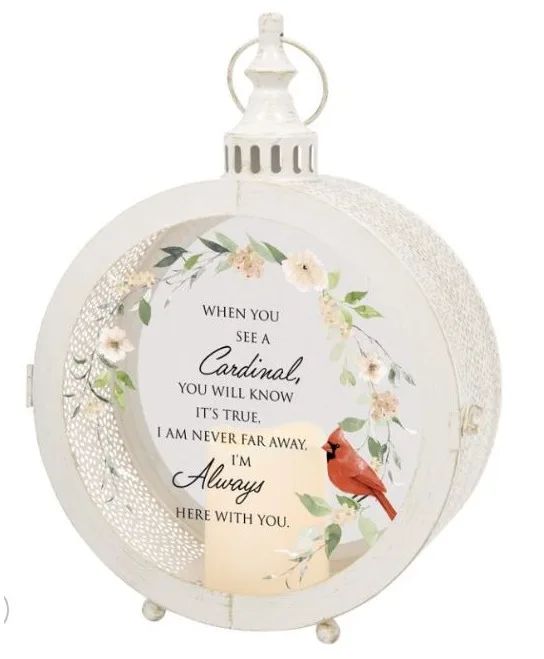 Cardinals Appear - Round Lantern Lantern Keepsake