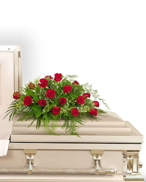 18 Red Roses Casket Spray Sympathy 18 Red Roses Casket Spray Sympathy