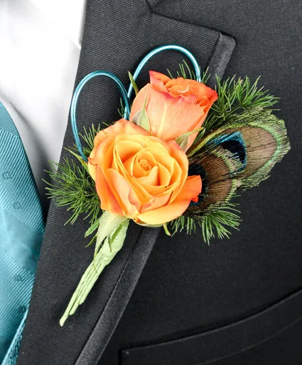 Flirtatious Feathers Prom Boutonniere Flirtatious Feathers Prom Boutonniere
