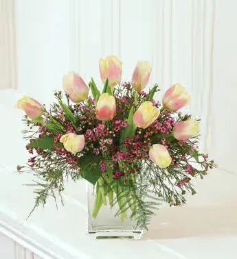Elegant Cube of Tulips Elegant Cube of Tulips