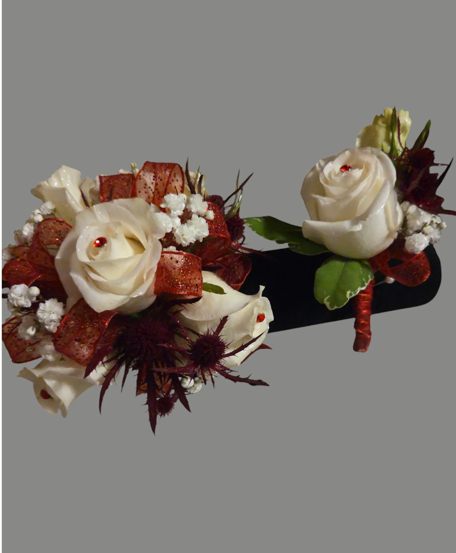 prom/wedding/homecoming wrist corsage and matching boutonniere prom/wedding/homecoming wrist corsage and matching boutonniere