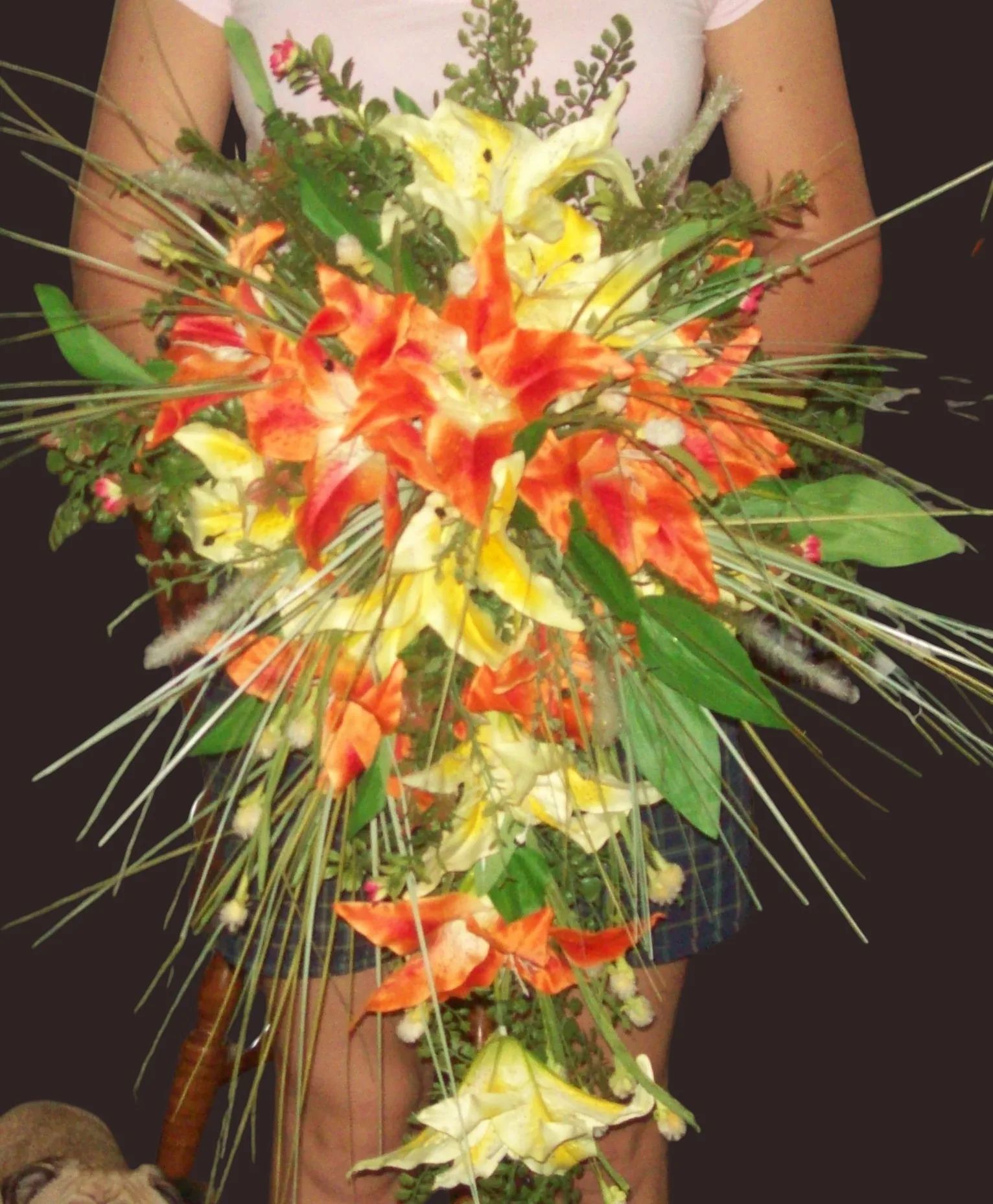 Wild About Lily's Bouquet with Cascade Wedding/Prom