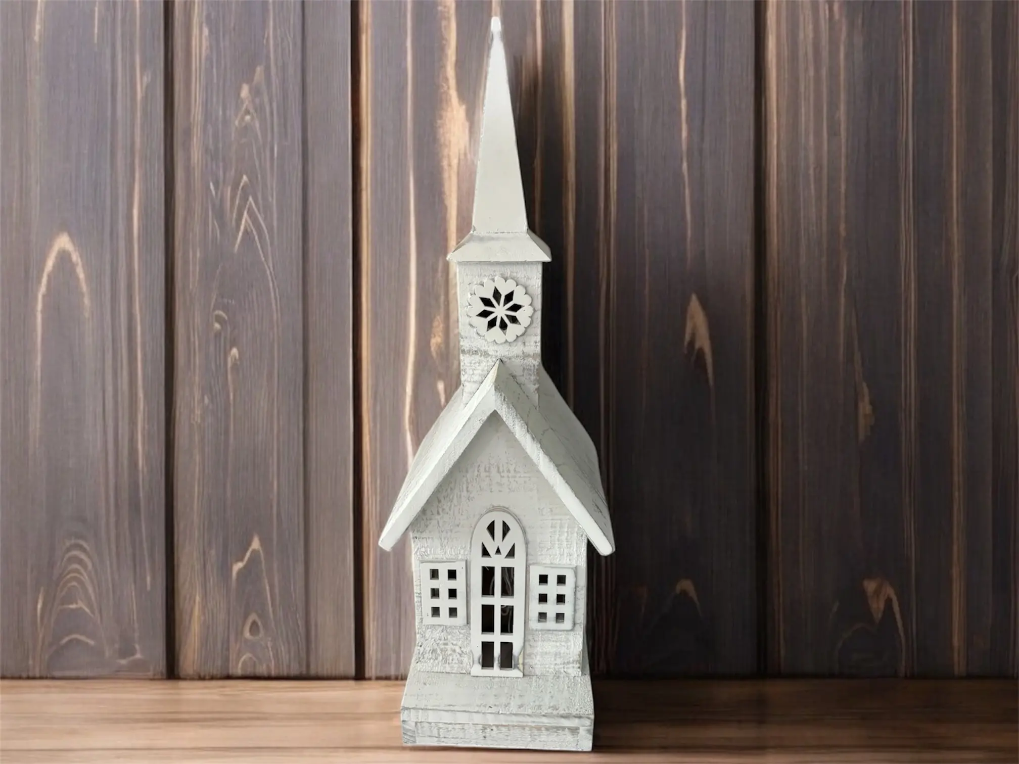 18" Lighted Wooden Church 18" Lighted Wooden Church