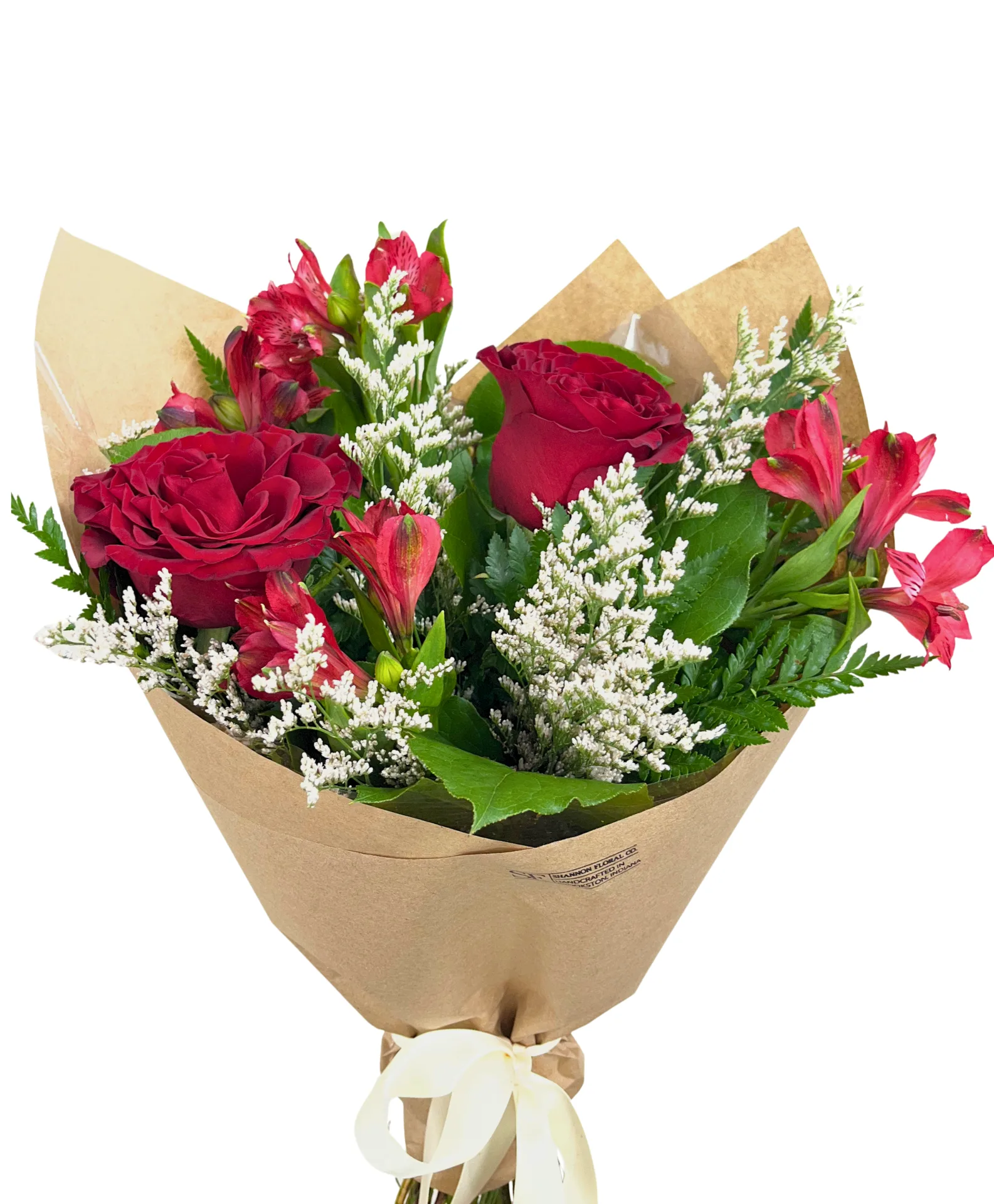 Crimson and Cloud Wrapped Bouquet Crimson and Cloud Wrapped Bouquet
