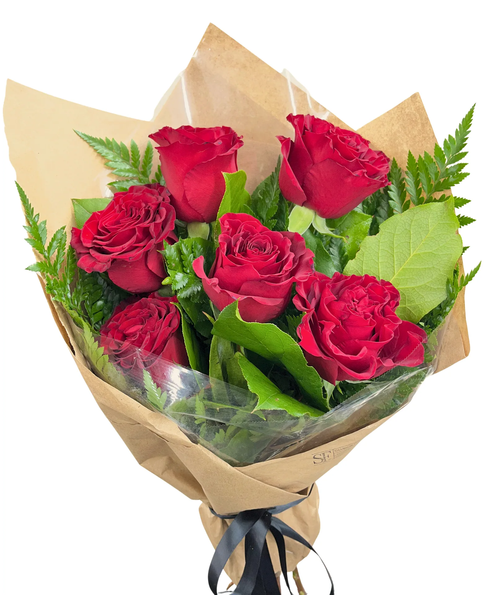 Half Dozen Hearts Wrapped Bouquet Half Dozen Hearts Wrapped Bouquet