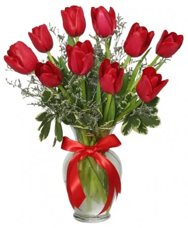 Romantic Red Tulips Arrangement Romantic Red Tulips Arrangement