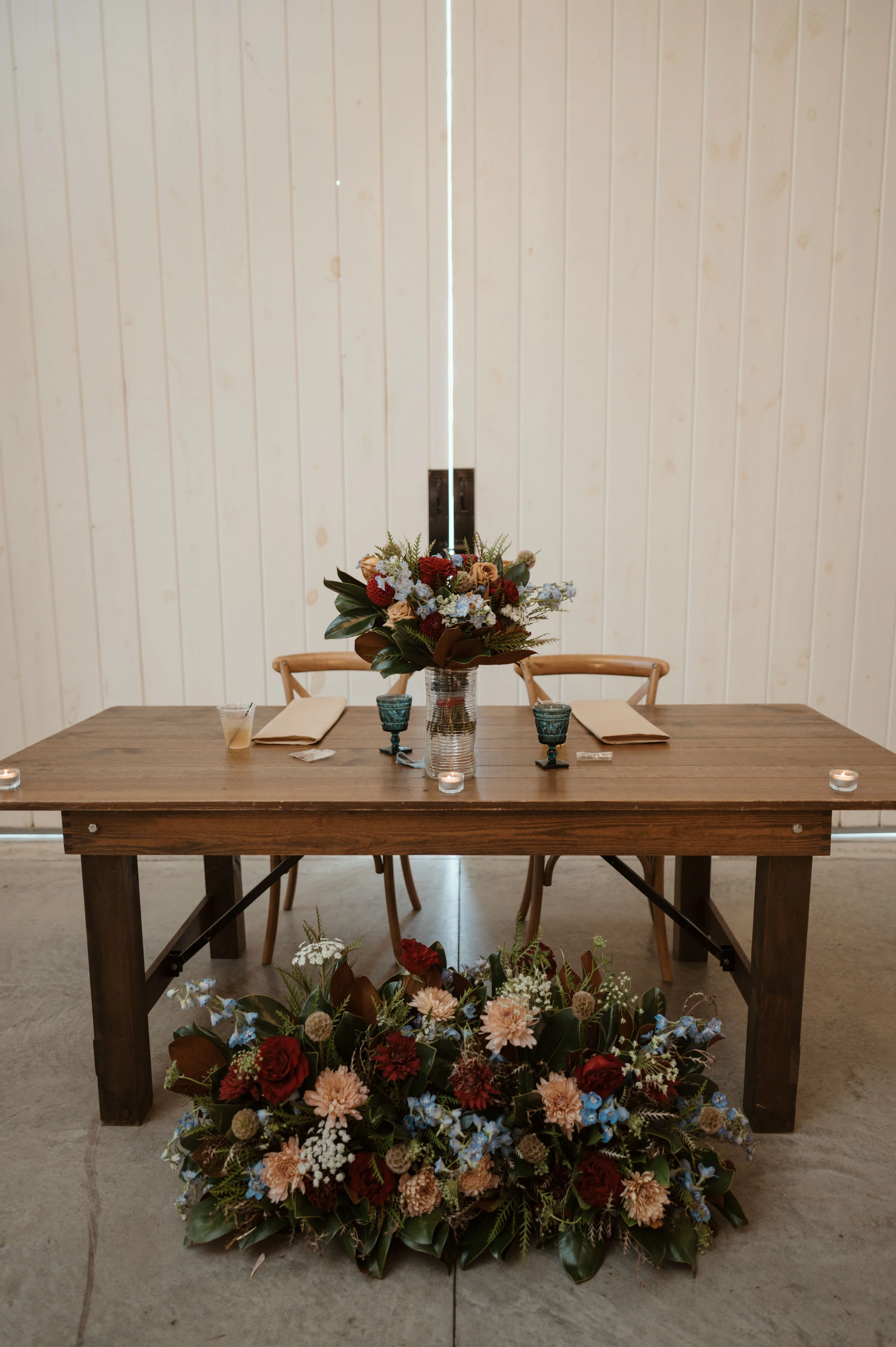 Repurposed Arrangements at Sweetheart Table