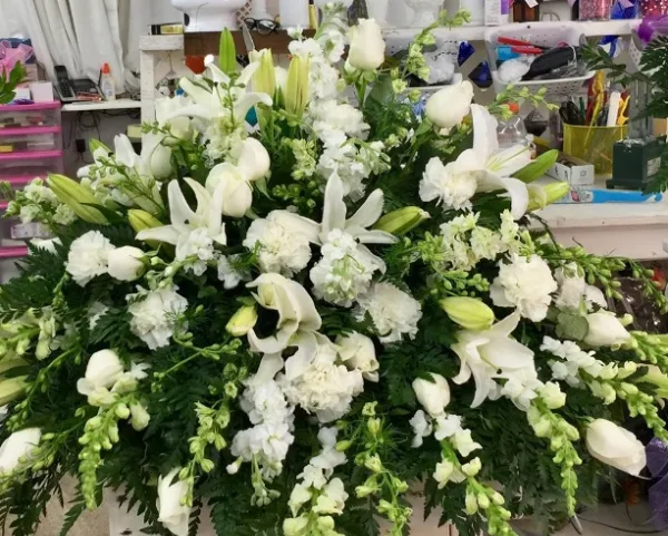 All White Casket Spray All White Casket Spray
