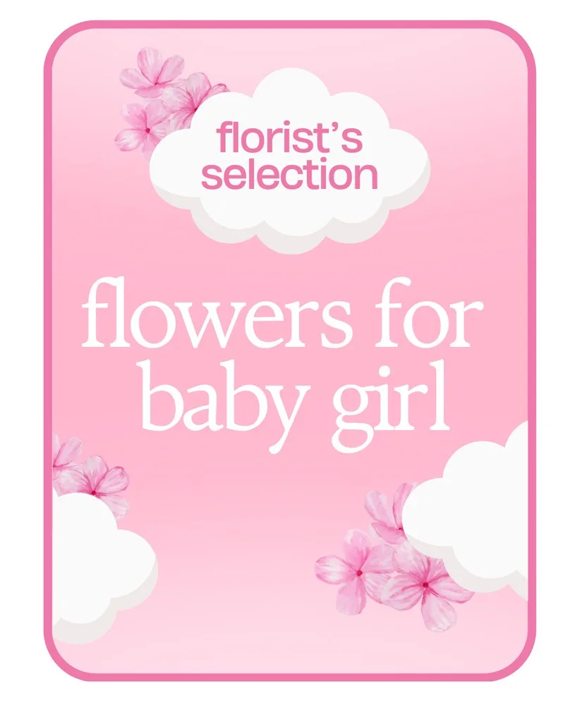 Designer's Choice Baby Girl Flower Arrangement Designer's Choice Baby Girl Flower Arrangement