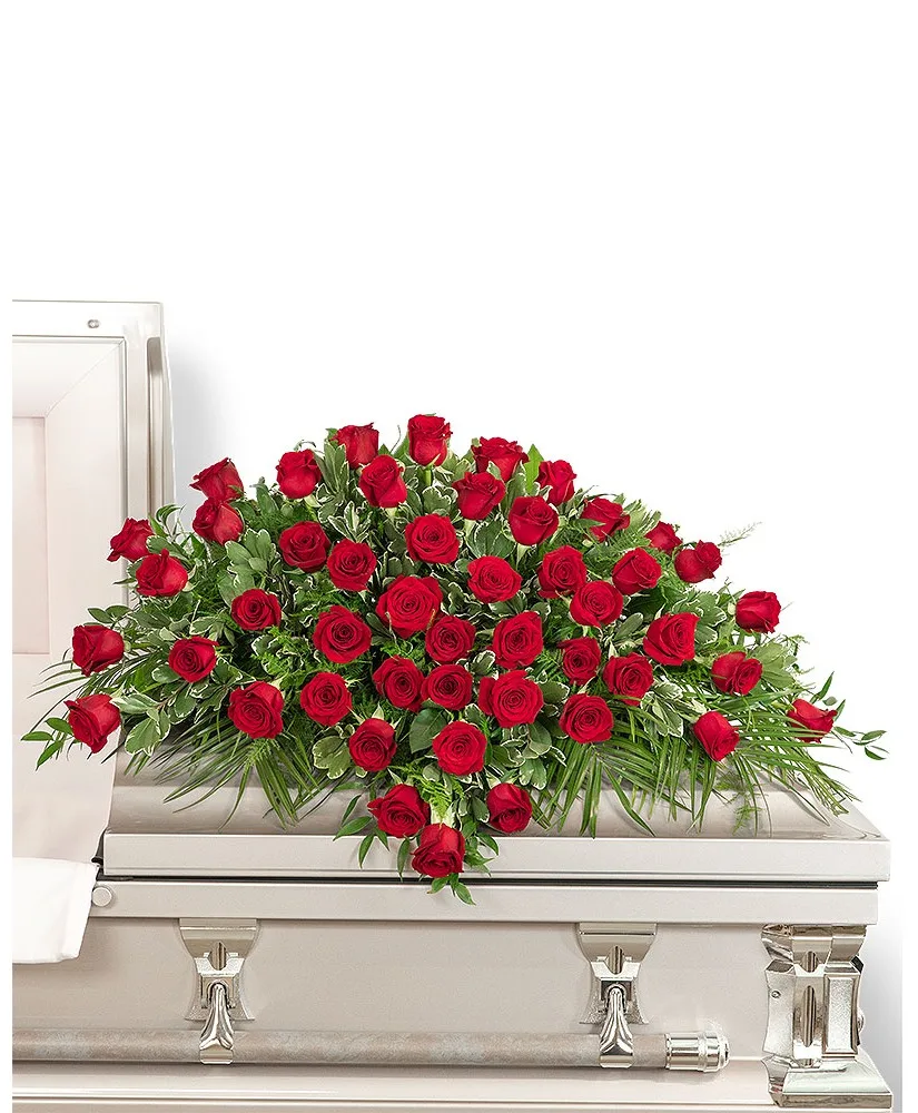 50 Red Roses Casket Spray Sympathy Arrangement 50 Red Roses Casket Spray Sympathy Arrangement