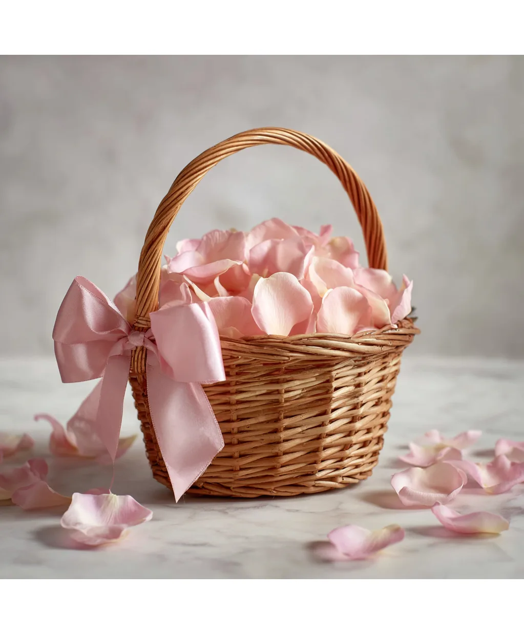 Romantic Blush Line Flower Girl Basket Romantic Blush Line Flower Girl Basket