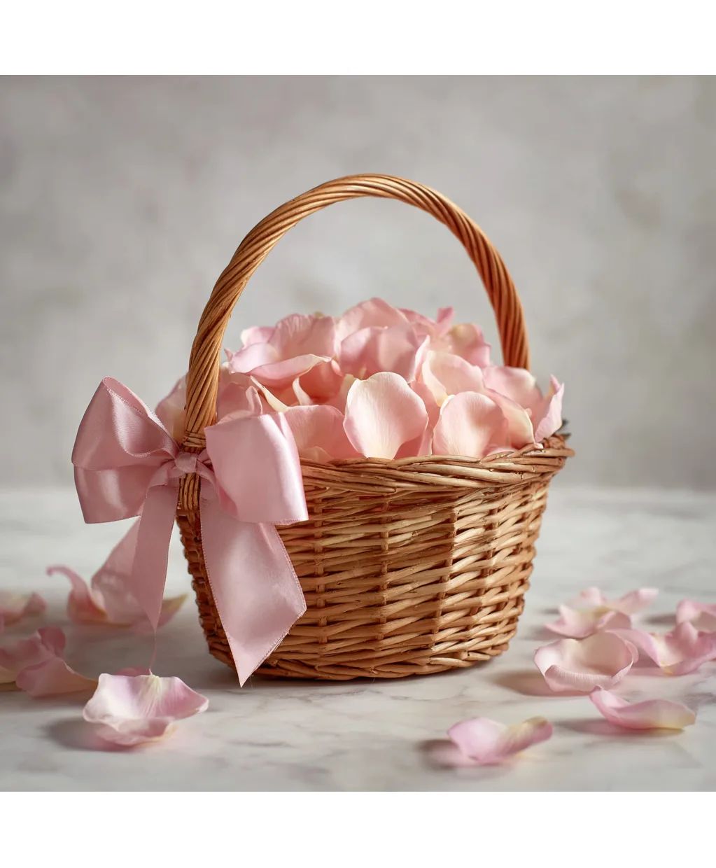 Romantic Blush Line Flower Girl Basket