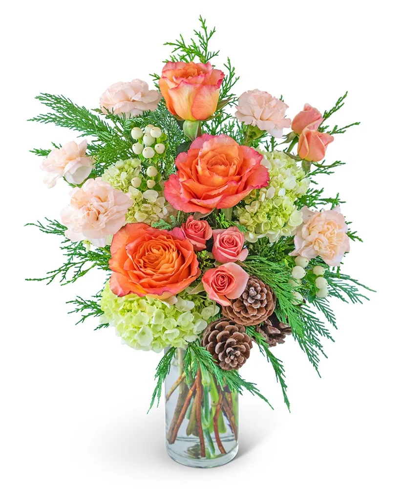 Frosted Peach Glow Flower Arrangement Frosted Peach Glow Flower Arrangement