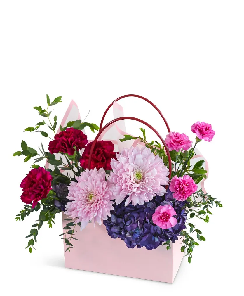 Charming Magenta Tote Flower Arrangement Charming Magenta Tote Flower Arrangement