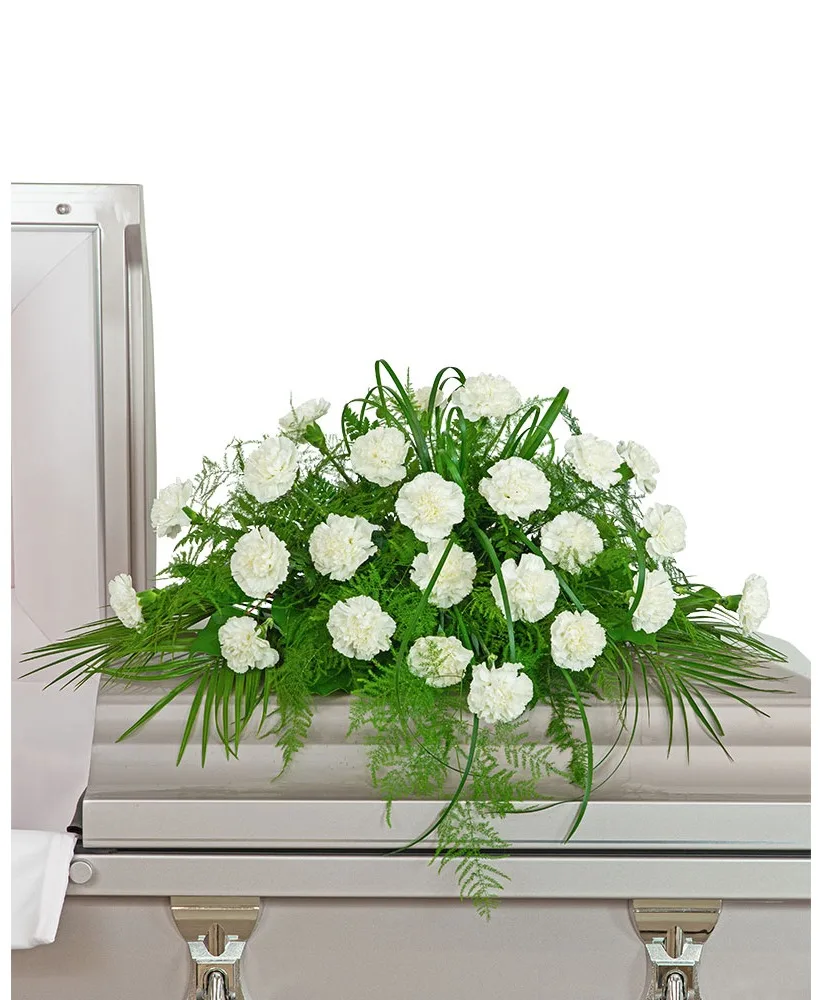 White Divinity Casket Spray Sympathy Arrangement White Divinity Casket Spray Sympathy Arrangement