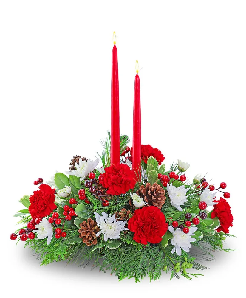 Holly Jolly Centerpiece Flower Arrangement Holly Jolly Centerpiece Flower Arrangement