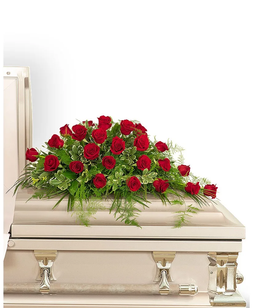 24 Red Roses Casket Spray Sympathy Arrangement 24 Red Roses Casket Spray Sympathy Arrangement