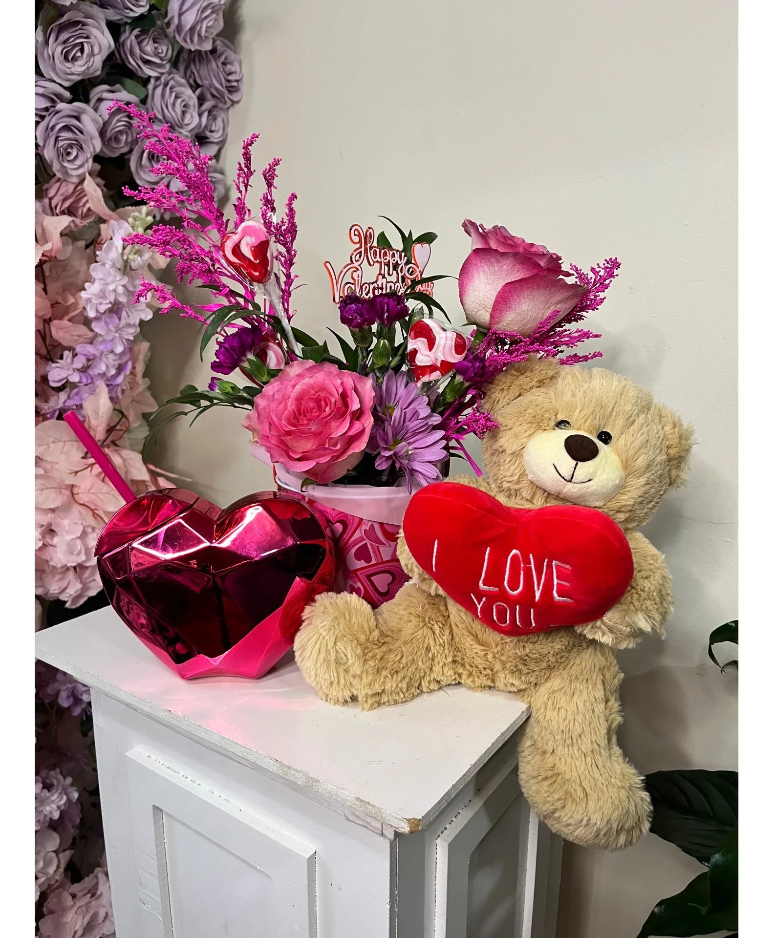 Little Valentine Gift Set – Flowers, Bear & Heart Little Valentine Gift Set – Flowers, Bear & Heart