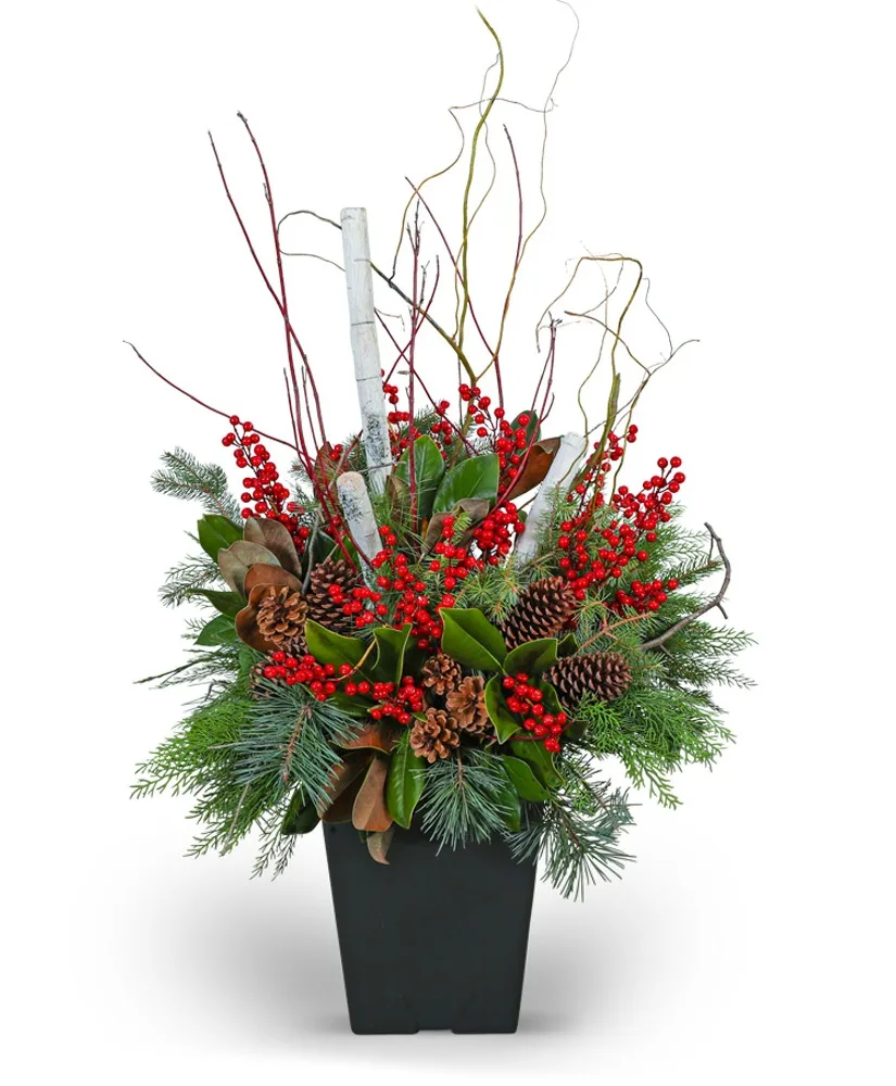 Winter Porch Pot Flower Arrangement Winter Porch Pot Flower Arrangement