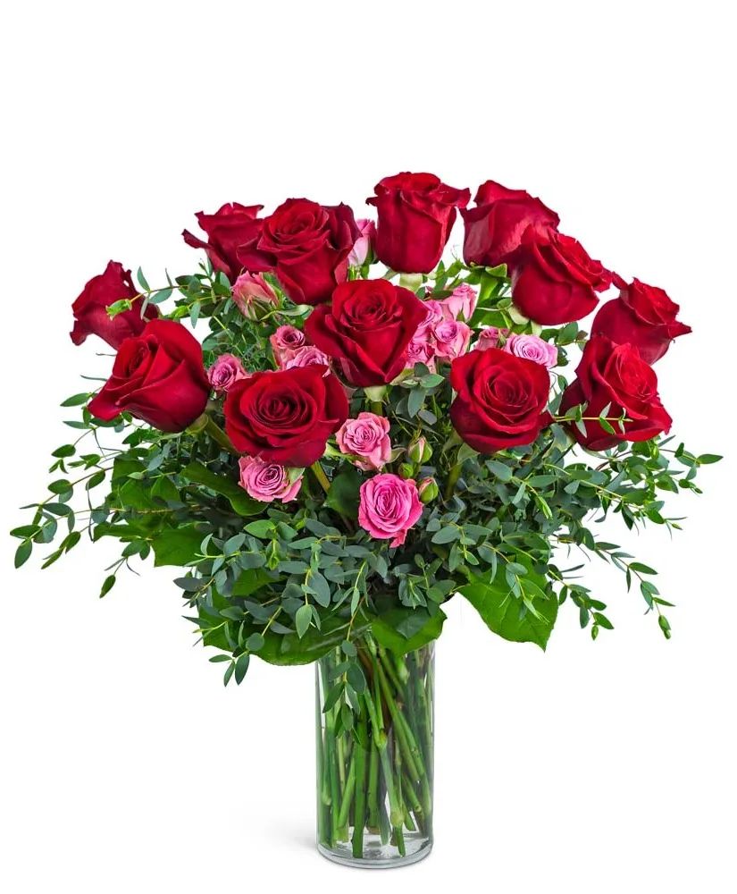 Kiss Me Dozen Roses Flower Arrangement
