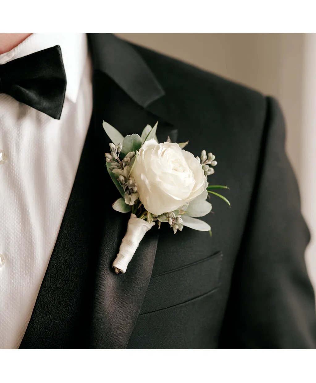 Classic White Boutonniere Classic White Boutonniere