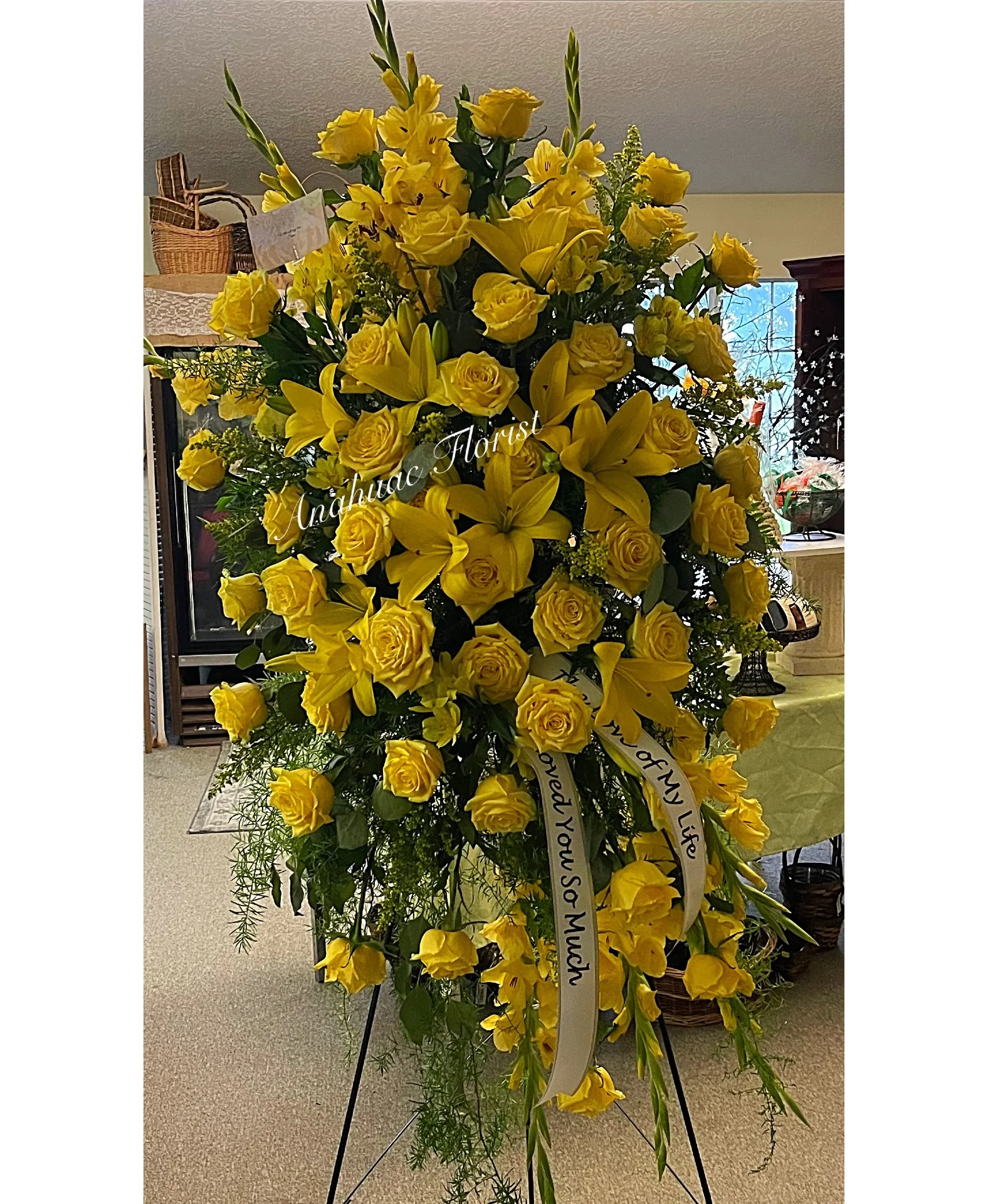 Yellow rose spray Standing spray Yellow rose spray Standing spray