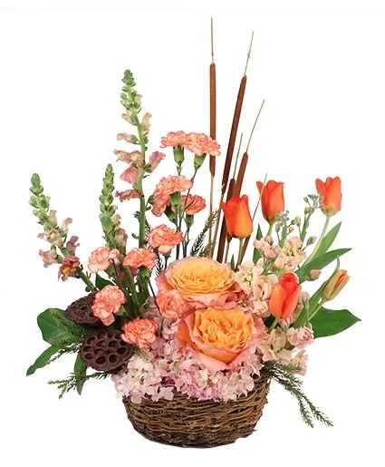 Serene Sunset Basket Arrangement