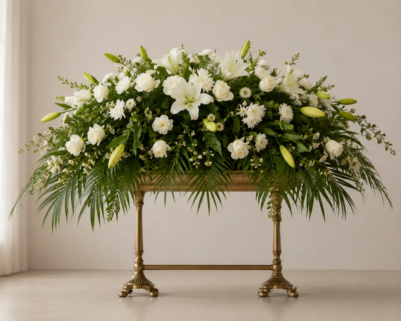 White Serenity Casket Spray White Serenity Casket Spray