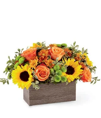 FALL WOODEN BOX ARRANGEMENT FALL/THANKSGIVING FALL WOODEN BOX ARRANGEMENT FALL/THANKSGIVING