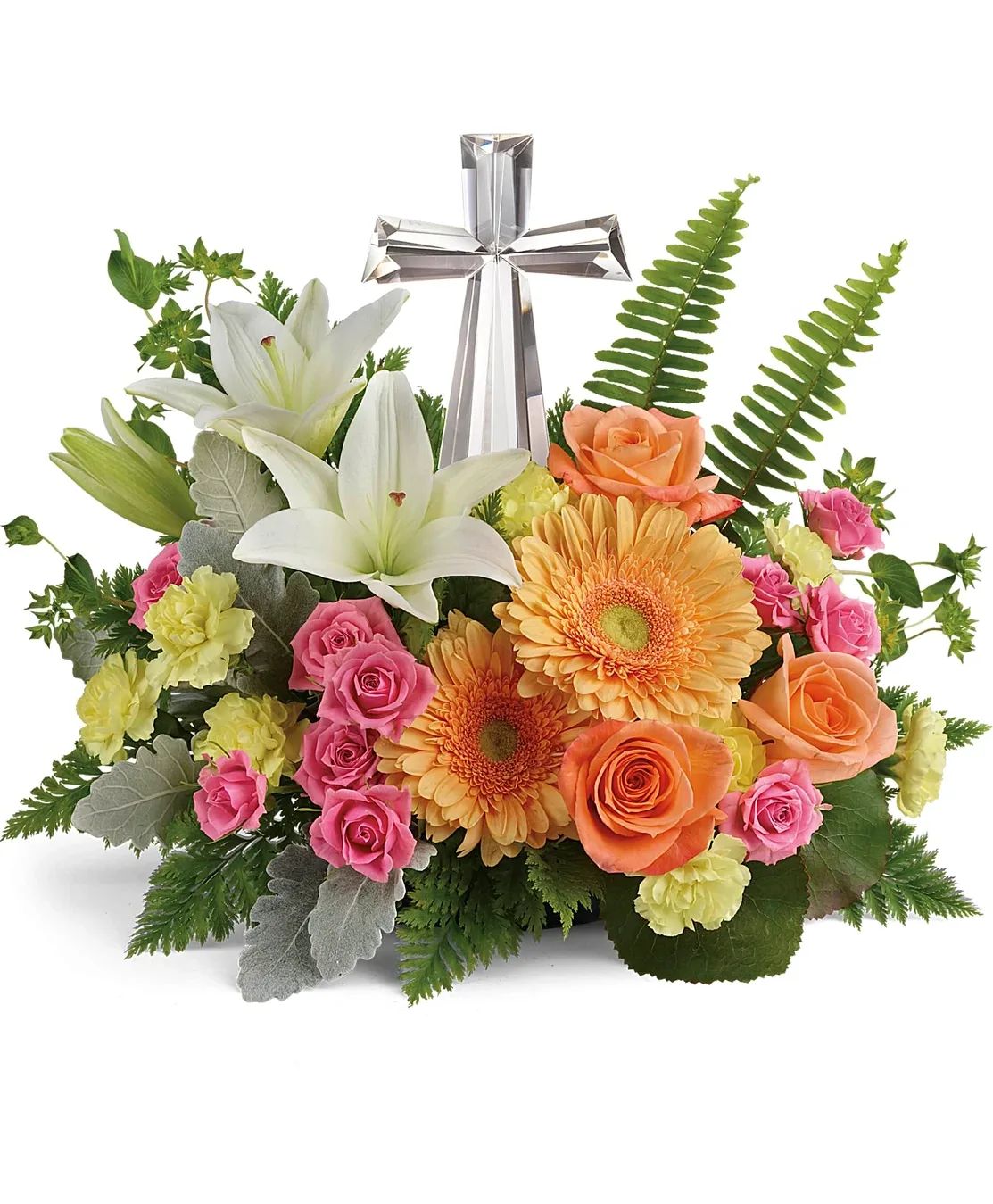 Crystal Cross Floral Arrangement
