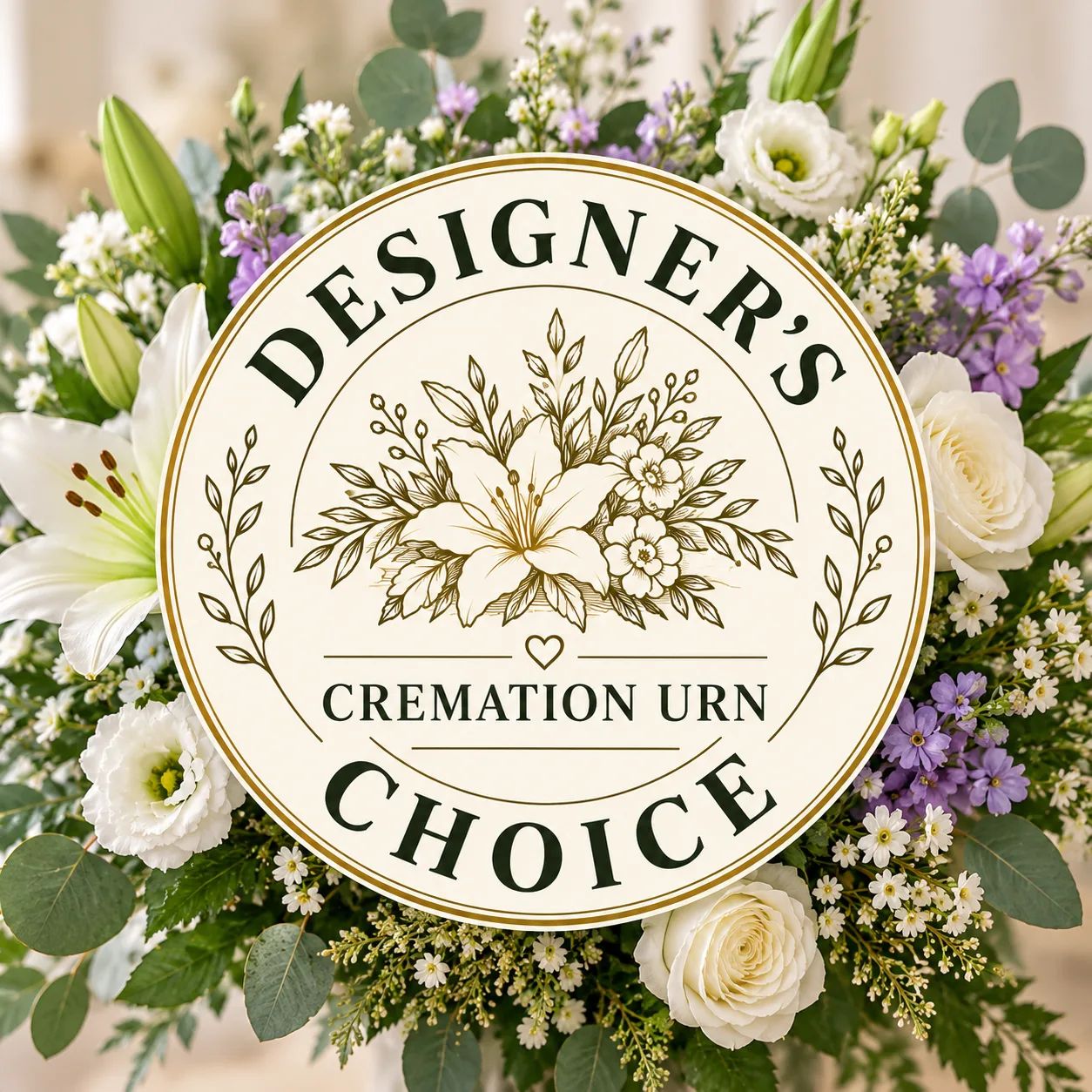 Designer’s Choice Cremation Urn Flower Arrangement