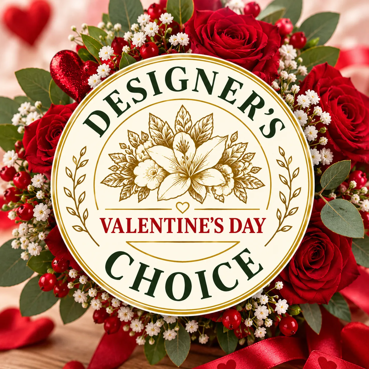 Designer’s Choice Valentine’s Day Flower Arrangement Designer’s Choice Valentine’s Day Flower Arrangement