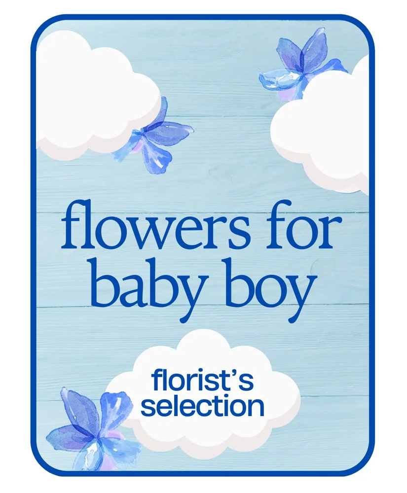 Designer's Choice Baby Boy Flower Arrangement Designer's Choice Baby Boy Flower Arrangement