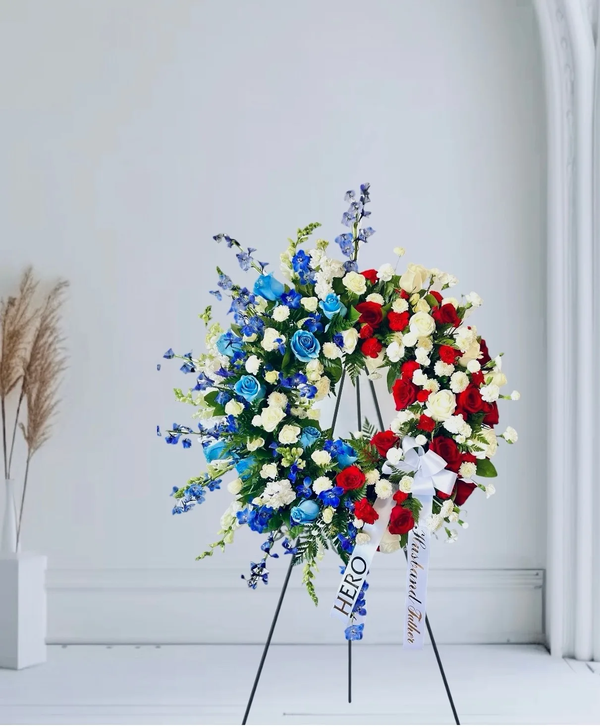Red, White & Blue Standing Wreath Red, White & Blue Standing Wreath