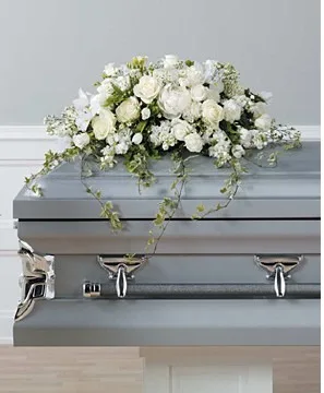White Serenity Casket Spray Casket Spray White Serenity Casket Spray Casket Spray