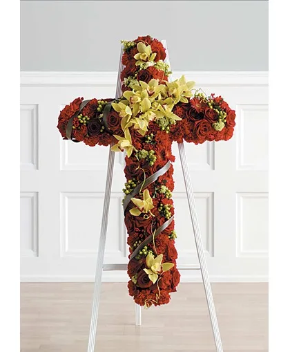 Autumn Faith Cross Standing Spray Autumn Faith Cross Standing Spray