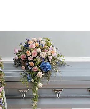 Pastel Garden Tribute Casket Spray