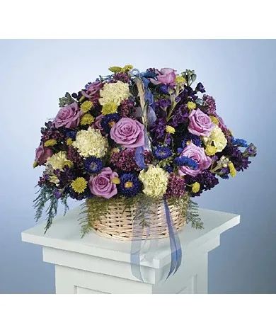 Lavender Memories Basket Sympathy Arrangement