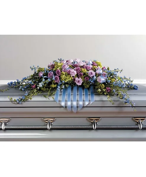 Heavenly Blue Remembrance Casket Spray Heavenly Blue Remembrance Casket Spray