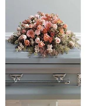 Blushing Elegance Casket Spray