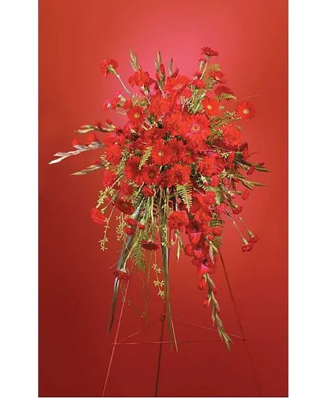 Crimson Celebration Standing Spray Standing Spray